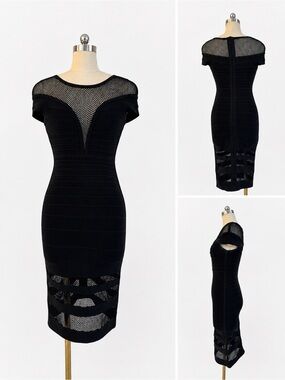 Hervé Léger black bandage midi dress